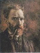 Vincent Van Gogh Self Portrait with pipe painting